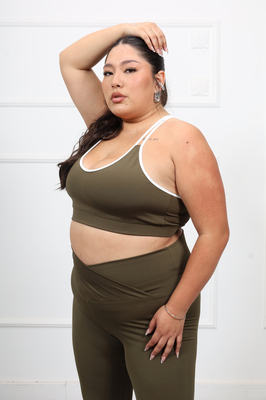 Legging Cruzada Verde Militar