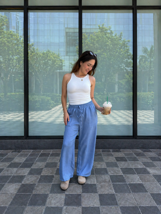 Palazzo Brisa Celeste Denim