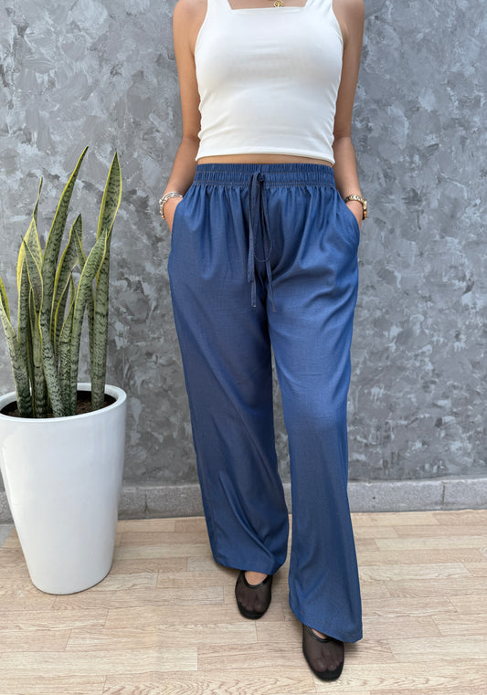 Palazzo Denim Azulino