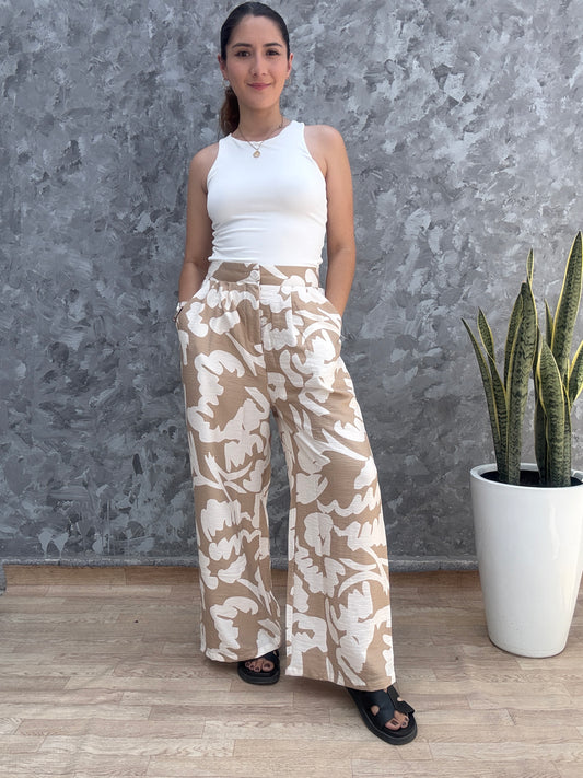 Palazzo Prints Beige Floral