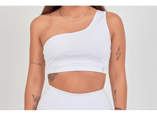 Top one shoulder blanco